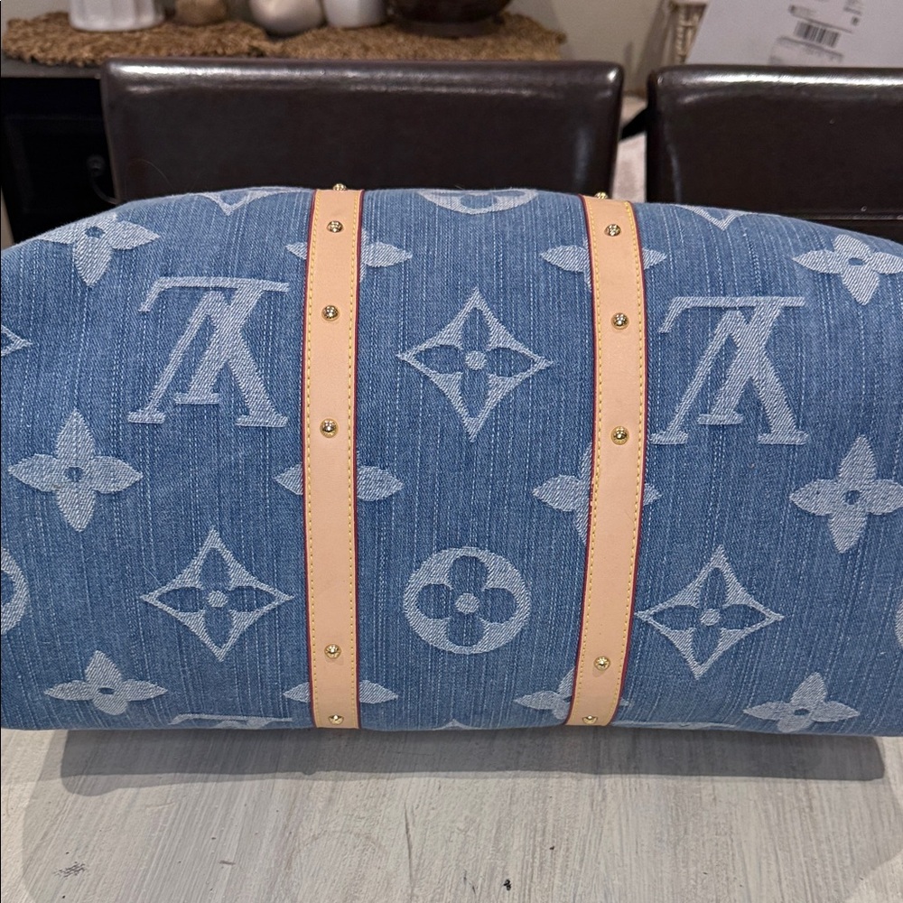 Source Unknown Denim Monogram Keepall Bandouliere… - image 9